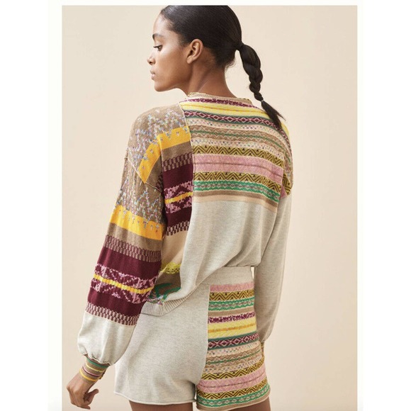 Anthropologie Lounge Daily Practice Contrast Knit Shorts Medium - Picture 2 of 4